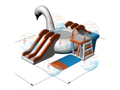 parque acuático flotante inflable cisne gigante
